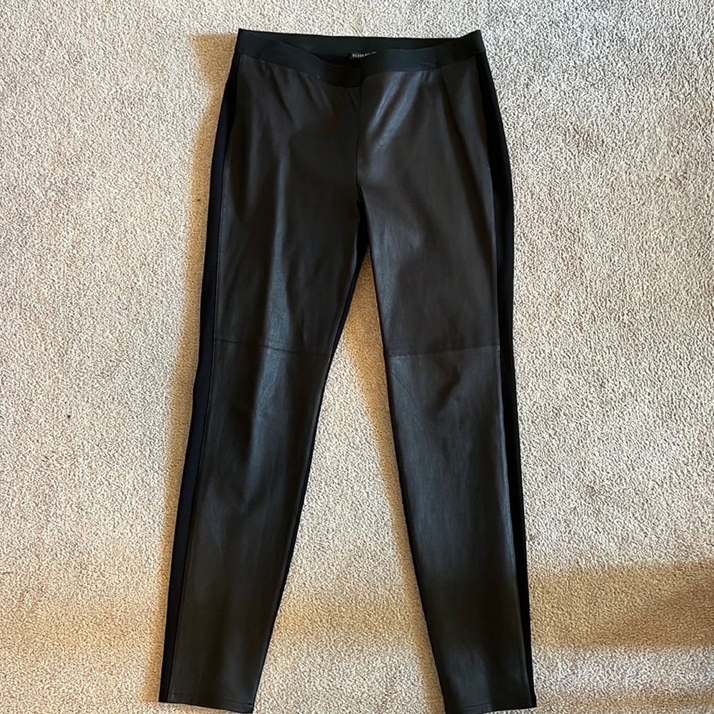 Eileen Fisher genuine leather front leggings. Sz M